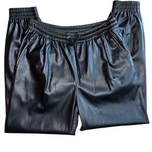 Zara faux leather sweat pant style